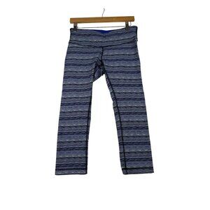 Lululemon Cropped‎ Leggings size 8 Blue/Black